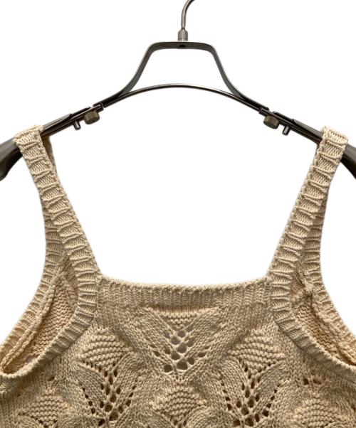 6(ROKU) BEAUTY&YOUTH（ロク ビューティーアンドユース）6(ROKU) BEAUTY&YOUTH (ロク ビューティーアンドユース) LILY YARN SUKASHI KNIT CAMISOLE/リリヤン スカシ ニット ベージュ サイズ:Freeの古着・服飾アイテム