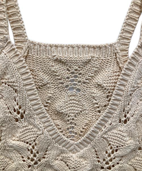6(ROKU) BEAUTY&YOUTH（ロク ビューティーアンドユース）6(ROKU) BEAUTY&YOUTH (ロク ビューティーアンドユース) LILY YARN SUKASHI KNIT CAMISOLE/リリヤン スカシ ニット ベージュ サイズ:Freeの古着・服飾アイテム
