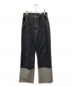 CAPRICIEUX LE'MAGEカプリシューレマージュ）の古着「ロールアップストレートデニムパンツ」｜インディゴ