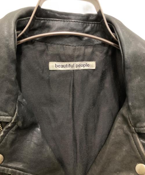 beautiful people（ビューティフルピープル）beautiful people (ビューティフルピープル) ダブルライダースジャケット ブラック サイズ:140の古着・服飾アイテム