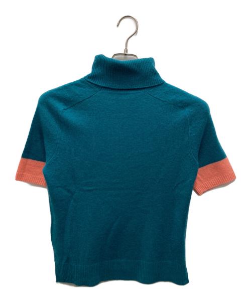 MAX&Co.（マックスアンドコー）MAX&Co. (マックスアンドコー) S/Sカシミヤタートルネックニット ブルー サイズ:Sの古着・服飾アイテム