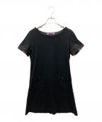 BLUE LABEL CRESTBRIDGEブルーレーベルクレストブリッジ）の古着「カットソーワンピース」｜ブラック