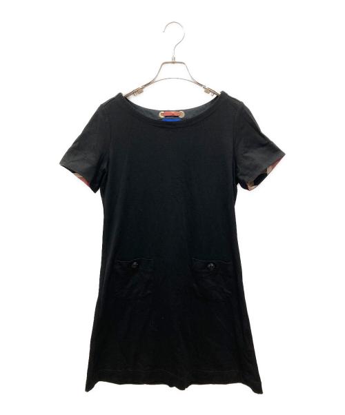 BLUE LABEL CRESTBRIDGE（ブルーレーベルクレストブリッジ）BLUE LABEL CRESTBRIDGE (ブルーレーベルクレストブリッジ) カットソーワンピース ブラック サイズ:38の古着・服飾アイテム