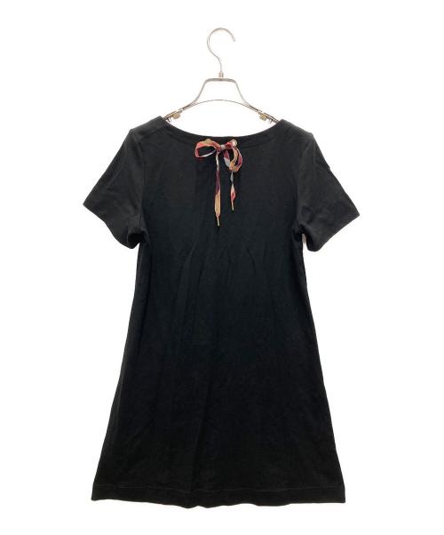BLUE LABEL CRESTBRIDGE（ブルーレーベルクレストブリッジ）BLUE LABEL CRESTBRIDGE (ブルーレーベルクレストブリッジ) カットソーワンピース ブラック サイズ:38の古着・服飾アイテム