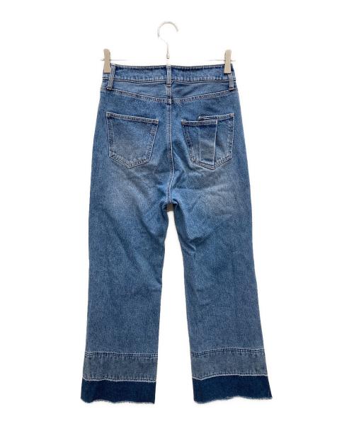 Q.anos（キュアノス）Q.anos (キュアノス) 配色セミフレアデニム インディゴの古着・服飾アイテム