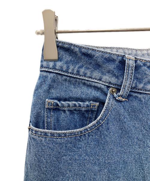 Q.anos（キュアノス）Q.anos (キュアノス) 配色セミフレアデニム インディゴの古着・服飾アイテム
