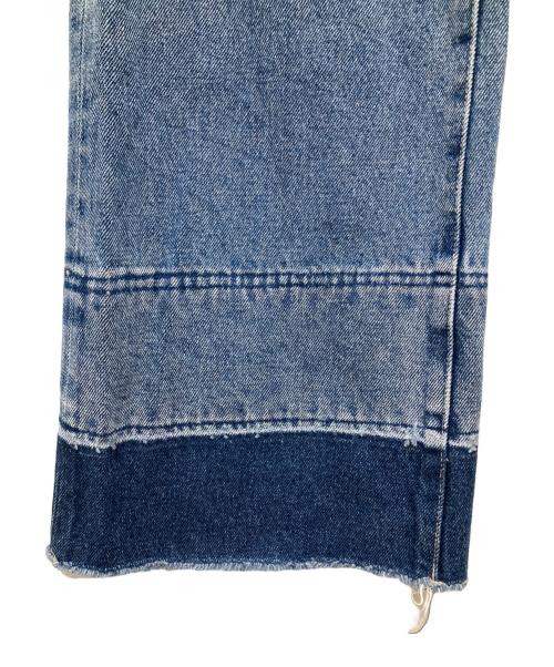 Q.anos（キュアノス）Q.anos (キュアノス) 配色セミフレアデニム インディゴの古着・服飾アイテム