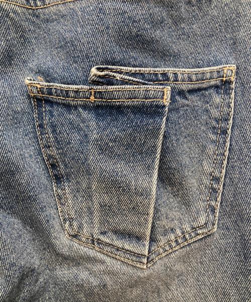 Q.anos（キュアノス）Q.anos (キュアノス) 配色セミフレアデニム インディゴの古着・服飾アイテム