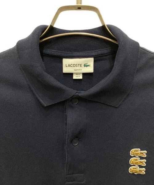 LACOSTE（ラコステ）LACOSTE (ラコステ) トリプルワニロゴパッチポロシャツ ネイビー サイズ:Mの古着・服飾アイテム