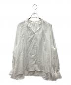 Spick and Spanスピック＆スパン）の古着「ハイブリットフリルカラーボリュームスリーブブラウス」｜ホワイト