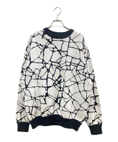 SUPPLIER（サプライヤー）SUPPLIER (サプライヤー) CRACK CREW KNIT ホワイト サイズ:FREEの古着・服飾アイテム