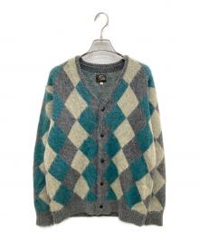 Needles（ニードルズ）の古着「モヘヤ混カーディガン」｜グレー×グリーン