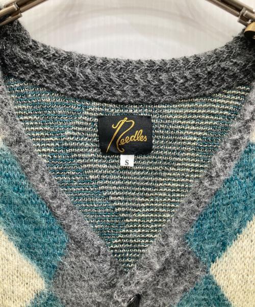 Needles（ニードルズ）Needles (ニードルズ) モヘヤ混カーディガン グレー×グリーン サイズ:Ｓの古着・服飾アイテム