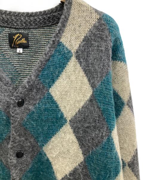 Needles（ニードルズ）Needles (ニードルズ) モヘヤ混カーディガン グレー×グリーン サイズ:Ｓの古着・服飾アイテム