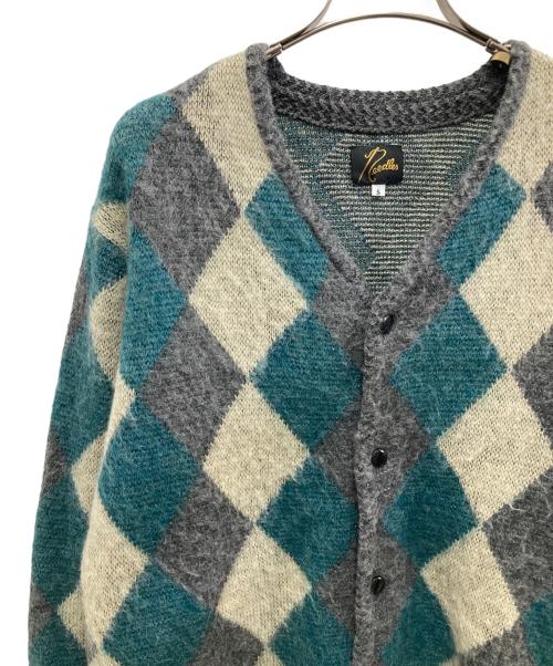 Needles（ニードルズ）Needles (ニードルズ) モヘヤ混カーディガン グレー×グリーン サイズ:Ｓの古着・服飾アイテム