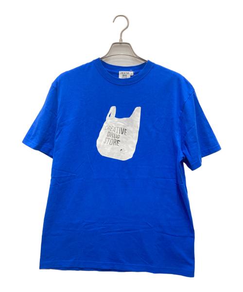 creative drug store（クリエイティヴドラッグストア）creative drug store (クリエイティヴドラッグストア) Eco Bag Tee/エコバックティー ブルー サイズ:XLの古着・服飾アイテム
