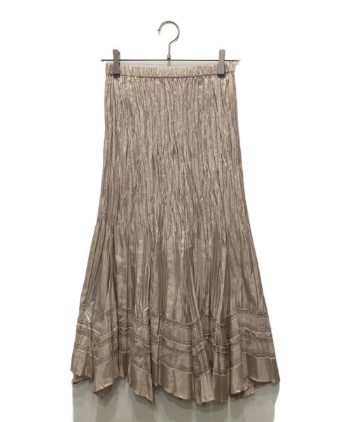 SPECCHIO（スペッチオ）SPECCHIO (スペッチオ) シワ加工スカート ベージュ サイズ:40の古着・服飾アイテム