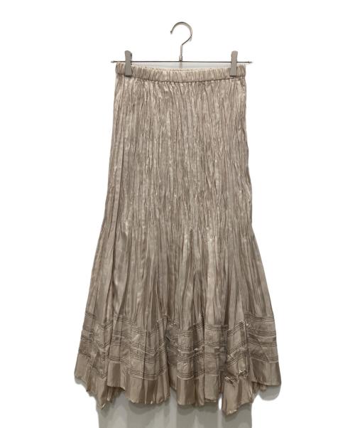 SPECCHIO（スペッチオ）SPECCHIO (スペッチオ) シワ加工スカート ベージュ サイズ:40の古着・服飾アイテム