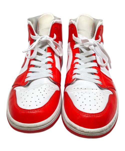 NIKE（ナイキ）NIKE (ナイキ) WMNS AIR JORDAN 1 MID/エアジョーダン1ミッド ホワイト×レッド サイズ:27.5の古着・服飾アイテム