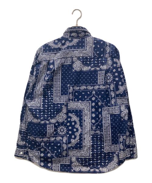 MONKEY TIME（モンキータイム）MONKEY TIME (モンキータイム) BROAD PAISLEY PRINT OVER SIZED CPO/ブロードペイズリープリントオーバーサイズCPOシャツ ホワイト×ネイビー サイズ:Lの古着・服飾アイテム