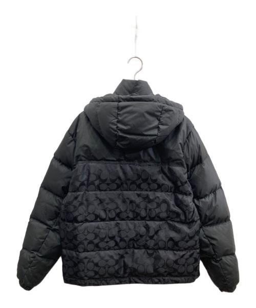 COACH（コーチ）COACH (コーチ) シグネチャー フーデッド パッファー ジャケット ブラック サイズ:Sの古着・服飾アイテム