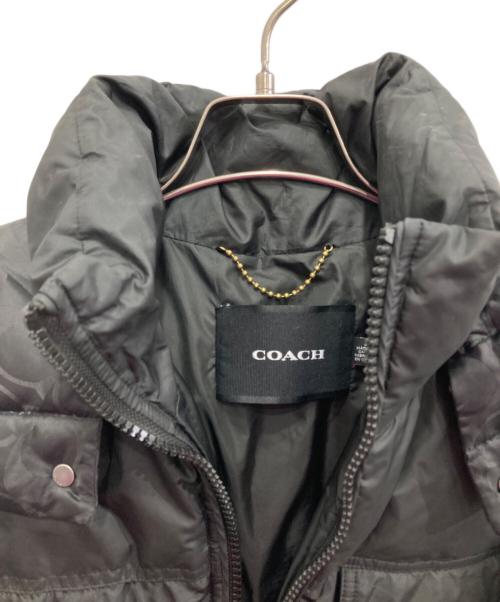 COACH（コーチ）COACH (コーチ) シグネチャー フーデッド パッファー ジャケット ブラック サイズ:Sの古着・服飾アイテム