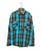 FIVE BROTHERファイブブラザー）の古着「90'sチェックネルシャツ」｜ブルー