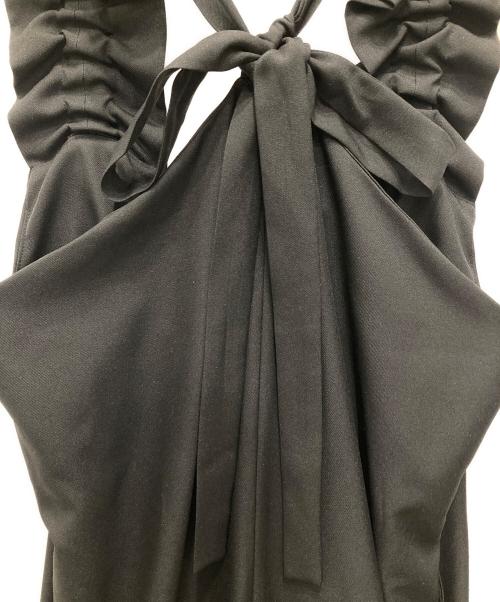 Cen.（セン）Cen. (セン) フリルギャザーサロペット ブラック サイズ:Freeの古着・服飾アイテム