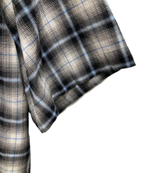 ESLOW（エスロー）ESLOW (エスロー) チェック柄オープンカラーシャツ グレー×ブルー サイズ:2の古着・服飾アイテム