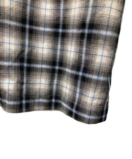 ESLOW（エスロー）ESLOW (エスロー) チェック柄オープンカラーシャツ グレー×ブルー サイズ:2の古着・服飾アイテム