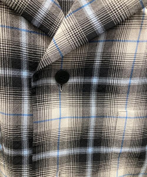 ESLOW（エスロー）ESLOW (エスロー) チェック柄オープンカラーシャツ グレー×ブルー サイズ:2の古着・服飾アイテム