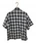 ESLOW (エスロー) チェック柄オープンカラーシャツ グレー×ブルー サイズ:2：5000円