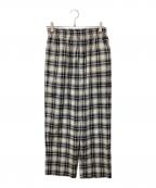 ESLOWエスロー）の古着「チェック柄イージーパンツ」｜グレー×ブルー