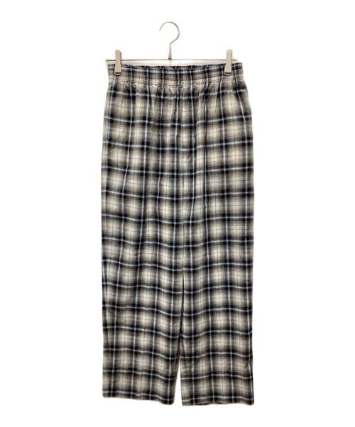 ESLOW（エスロー）ESLOW (エスロー) チェック柄イージーパンツ グレー×ブルー サイズ:2の古着・服飾アイテム