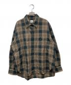 6(ROKU) BEAUTY&YOUTHロク ビューティーアンドユース）の古着「コットン チェック シャツ」｜ベージュ×グリーン