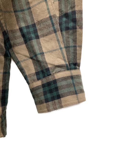 6(ROKU) BEAUTY&YOUTH（ロク ビューティーアンドユース）6(ROKU) BEAUTY&YOUTH (ロク ビューティーアンドユース) コットン チェック シャツ ベージュ×グリーン サイズ:38の古着・服飾アイテム