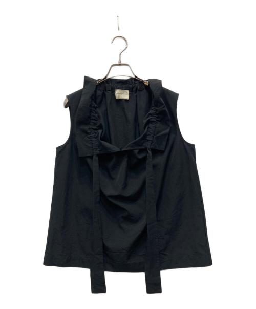 UNITED ARROWS TOKYO（ユナイテッドアローズトウキョウ）UNITED ARROWS TOKYO (ユナイテッドアローズトウキョウ) オーガンジーフリルノースリーブブラウス ブラック サイズ:38の古着・服飾アイテム