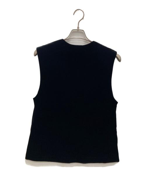 BALLSEY（ボールジィ）BALLSEY (ボールジィ) マットベロア Vネックベスト ブラック サイズ:36の古着・服飾アイテム