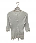 BALLSEYボールジィ）の古着「マーセライズドコットンリブ クルーネックカーディガン」｜グレー