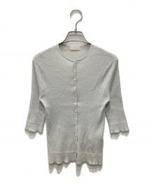 BALLSEY（ボールジィ）の古着「マーセライズドコットンリブ クルーネックカーディガン」｜グレー