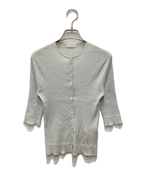 BALLSEY（ボールジィ）BALLSEY (ボールジィ) マーセライズドコットンリブ クルーネックカーディガン グレー サイズ:Sの古着・服飾アイテム