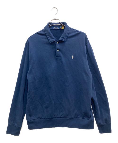 POLO RALPH LAUREN（ポロ・ラルフローレン）POLO RALPH LAUREN (ポロ・ラルフローレン) 襟付きスウェット ネイビー サイズ:XLの古着・服飾アイテム