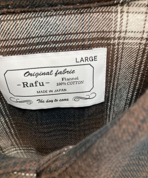 RAFU（ラフ）RAFU (ラフ) STANDARD SHIRT/スタンダード シャツ ブラウン サイズ:LARGEの古着・服飾アイテム