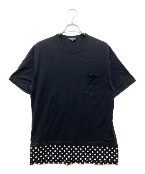 COMME des GARCONS HOMME（コムデギャルソン オム）COMME des GARCONS HOMME (コムデギャルソン オム) ドット切替カットソー ブラック サイズ:Mの古着・服飾アイテム