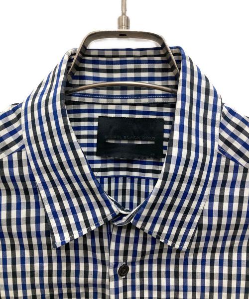 DIESEL Black Gold（ディーゼル ブラック ゴールド）DIESEL BLACK GOLD (ディーゼル ブラック ゴールド) 半袖シャツ ネイビー サイズ:46の古着・服飾アイテム
