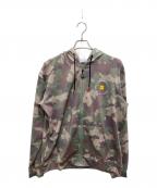 FREELY CIRCLEフリーリーサークル）の古着「LOGO RASH ZIP HOODIE」｜カーキ