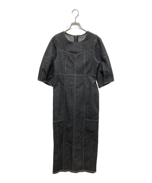 CAPRICIEUX LE'MAGE（カプリシューレマージュ）CAPRICIEUX LE'MAGE (カプリシューレマージュ) パネル切替ステッチワンピース グレー サイズ:FREEの古着・服飾アイテム