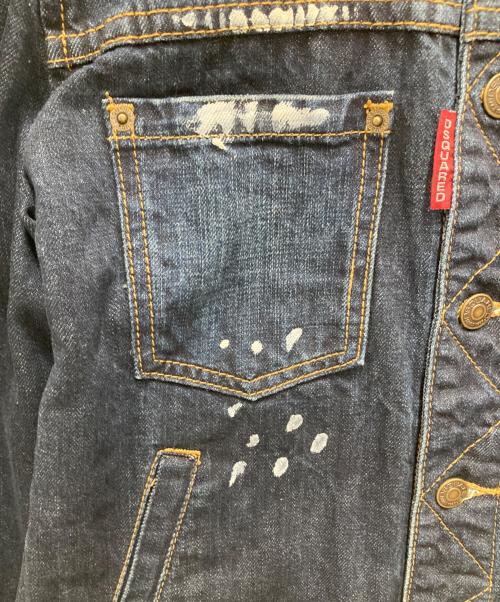 DSQUARED2（ディースクエアード）DSQUARED2 (ディースクエアード) ペイントデニムジャケット ブルー サイズ:４８の古着・服飾アイテム
