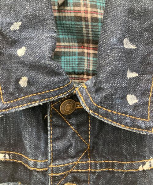 DSQUARED2（ディースクエアード）DSQUARED2 (ディースクエアード) ペイントデニムジャケット ブルー サイズ:４８の古着・服飾アイテム