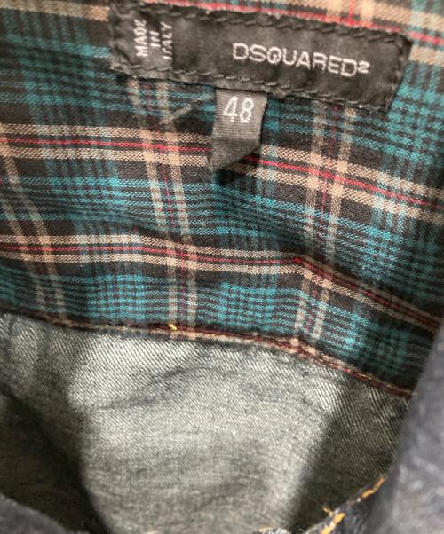 DSQUARED2（ディースクエアード）DSQUARED2 (ディースクエアード) ペイントデニムジャケット ブルー サイズ:４８の古着・服飾アイテム